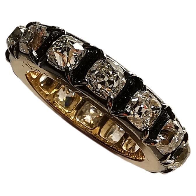 Im Angebot: Eternity-Ring mit Diamant im alten Minenschliff () 2