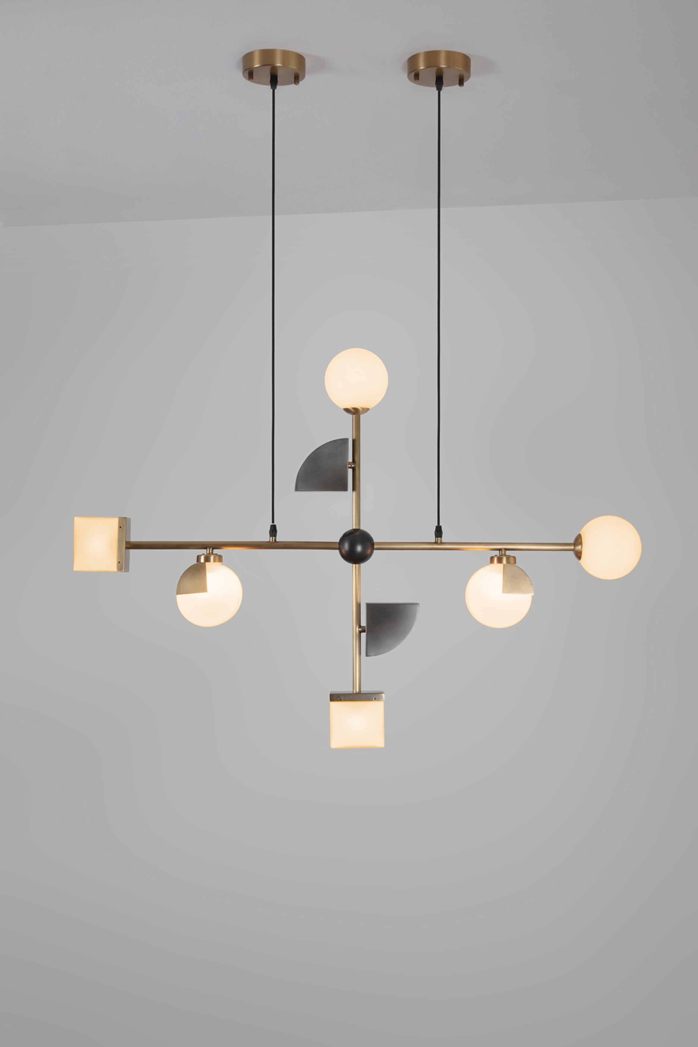 Post-Modern Signature Pendant Light by Square in Circle For Sale
