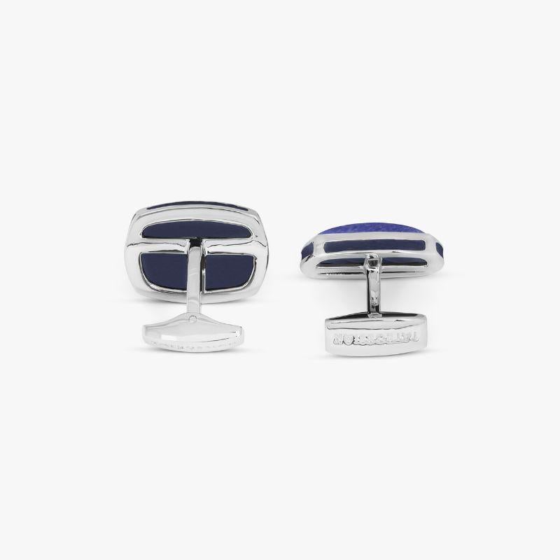 Gemelli da polso Signature Pillow Bullet con onice opaco in argento sterling In condizioni Nuovo in vendita a Fulham business exchange, London