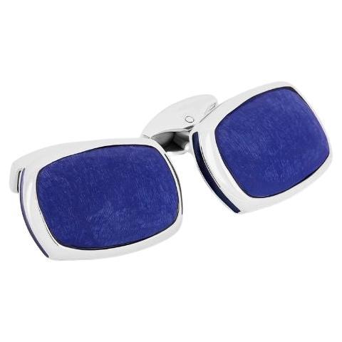 Signature Pillow Bullet Cufflinks with Matte Onyx in Sterling Silver For Sale