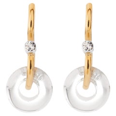 Signature Poise Crystal Quartz & White Topaz 9kt Gold Drop Earrings