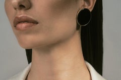 Signature Round 14k Gold & Black Onyx Earrings