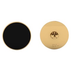 Signature Round 14k Gold & Black Onyx Earrings