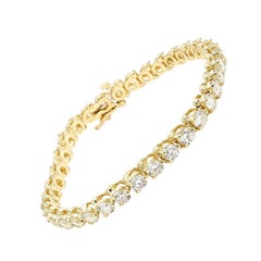 Signature Round Diamond 14K Yellow Gold Tennis Bracelet