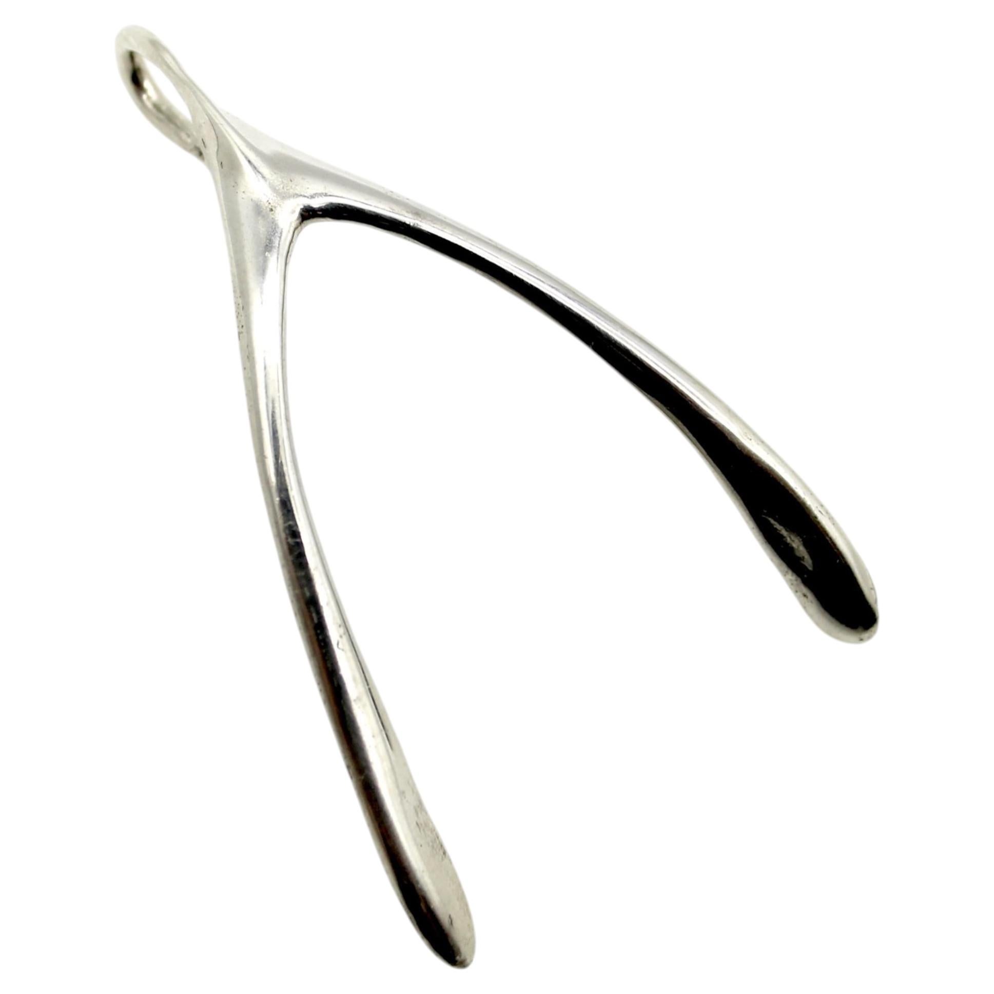 Signature Sterling Silver Make a Wish Wishbone Pendant