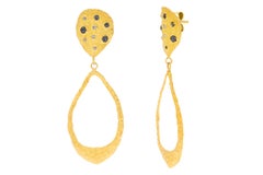 Signature Teardrop Earrings with Diamonds in 22k Gold, by Tagili
