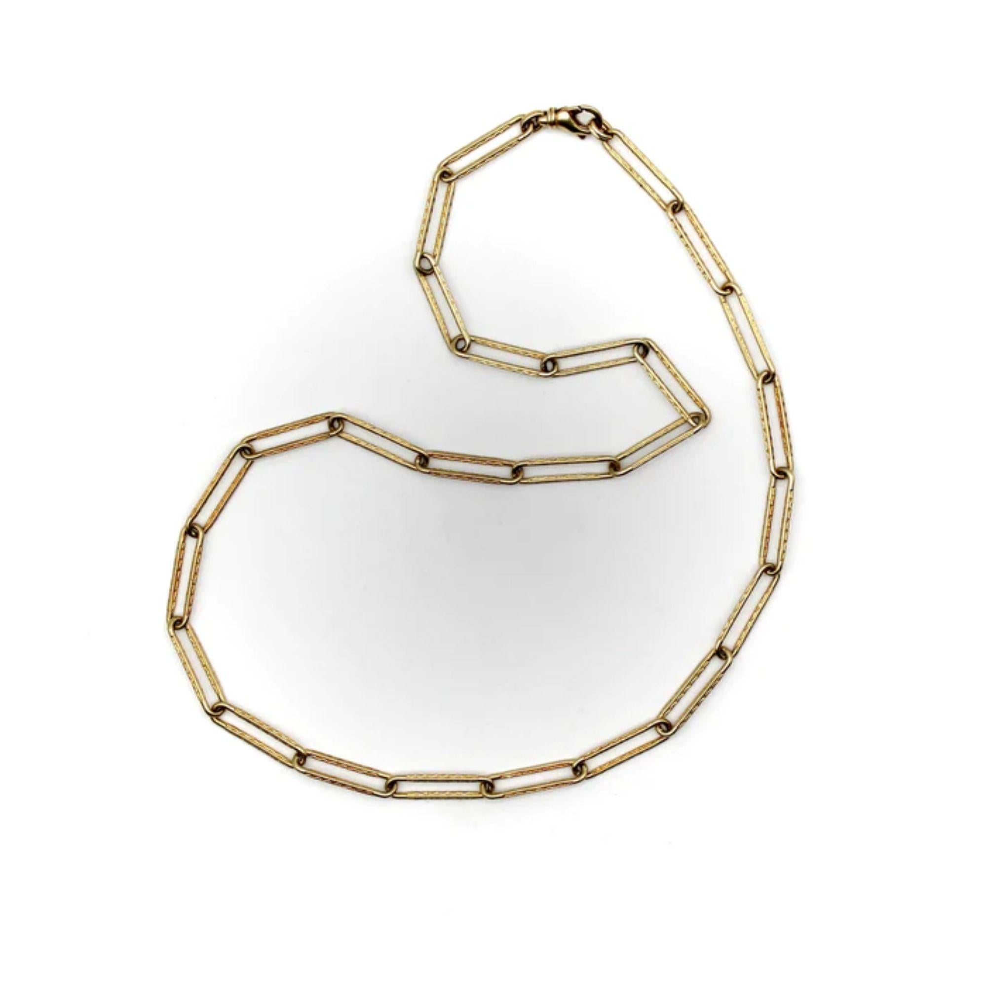 Signature Victorian Inspired 14k Gold Paper Clip Link Chain In New Condition For Sale In Venice, CA
