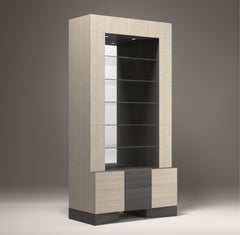 Signature wood and glass " Portal " Cabinet Parisii Collection
