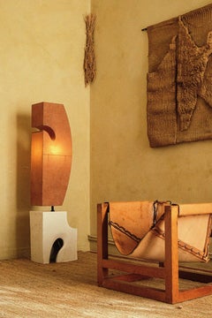 Signe Ceramic Floor Lamp Unique Piece by the French Artist Léa Bigot