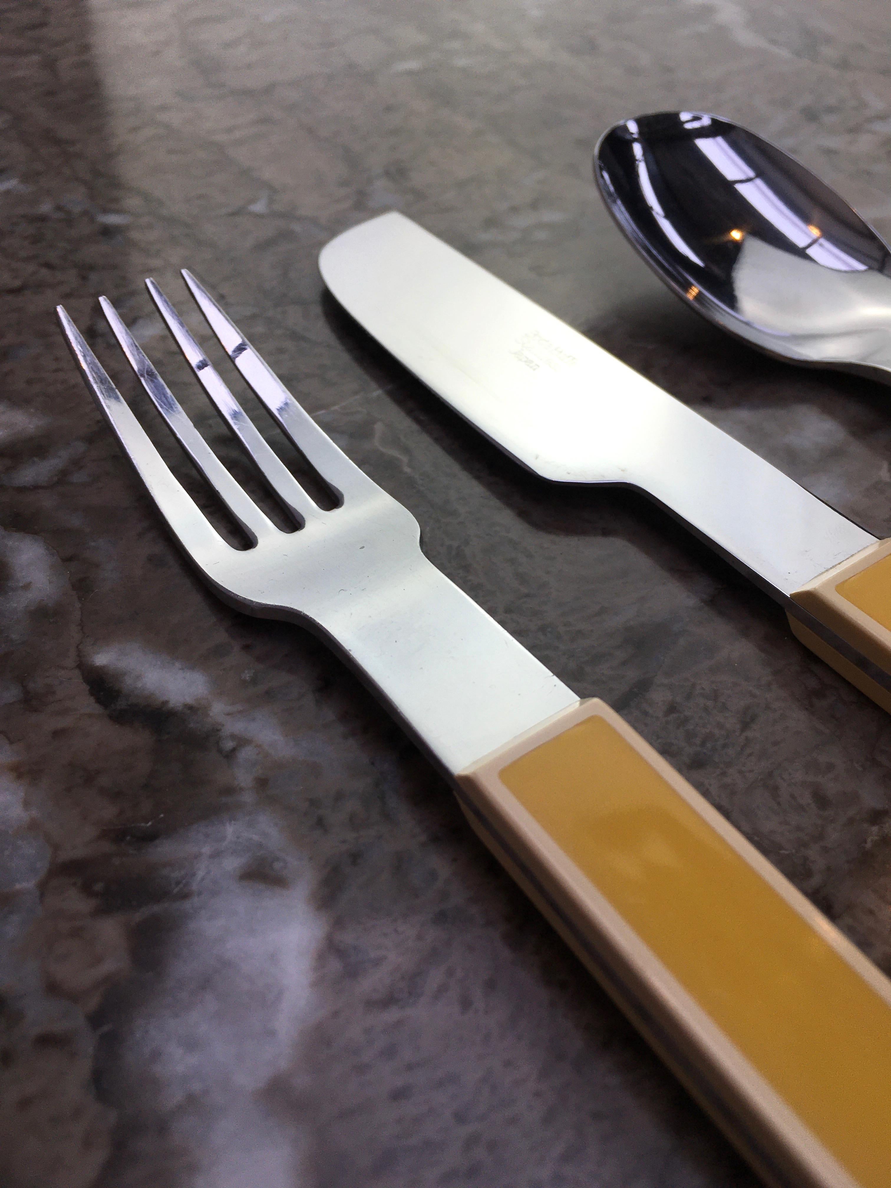 Mid-Century Modern Signe Persson-Melin Cutlery Set For Six, Boda Buffe Sweden, Made In Japan