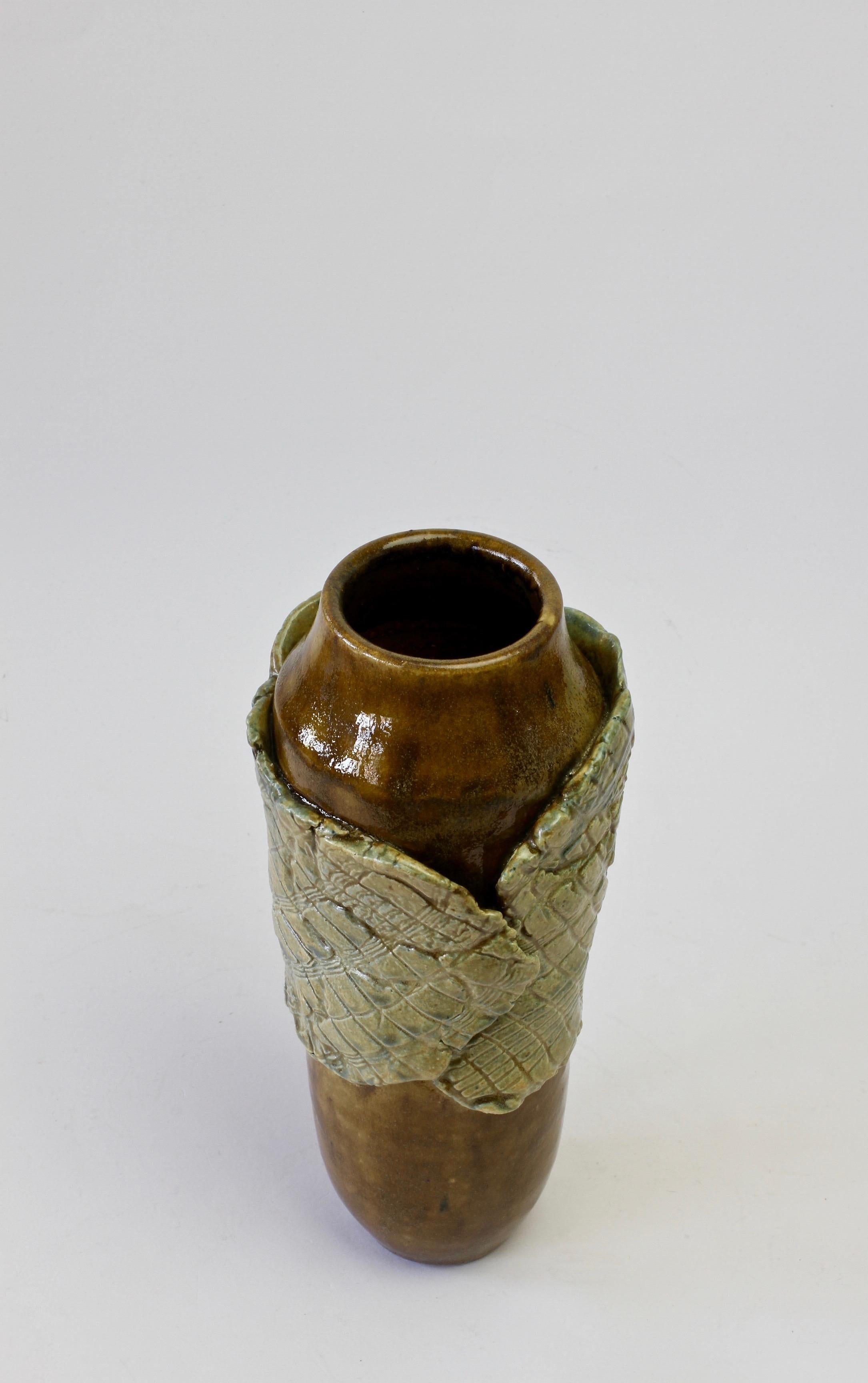 Vase en poterie d'art organique allemande signé Pistorious-Lehmann, vers 1980 en vente 2