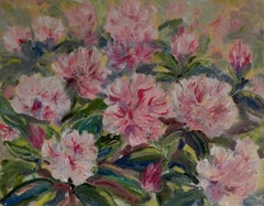 Rhododendrum - floral still life study artwork impressionist artwork flora oil