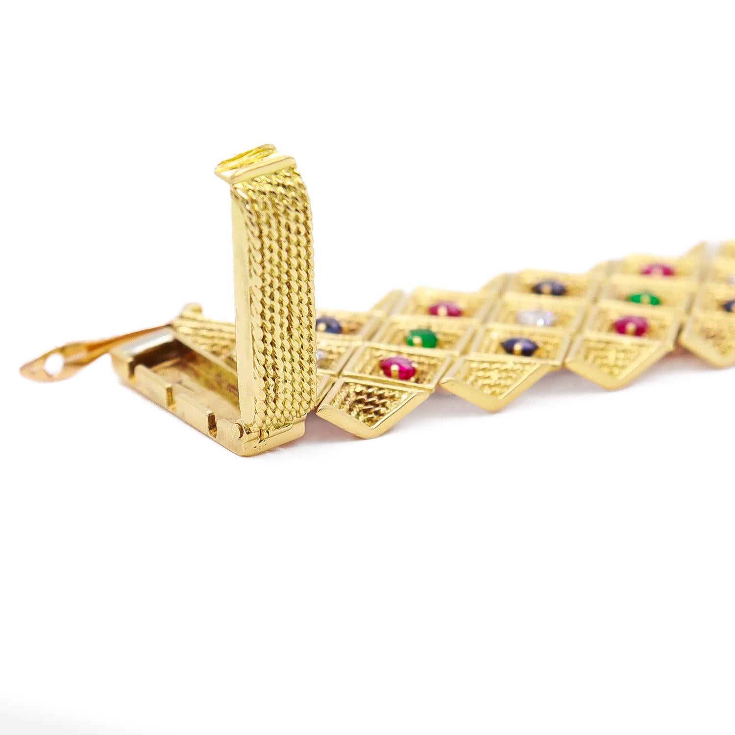 Bracelet en or et pierres multiples signé Gubelin L'Enfant 18K Attribué en vente 6