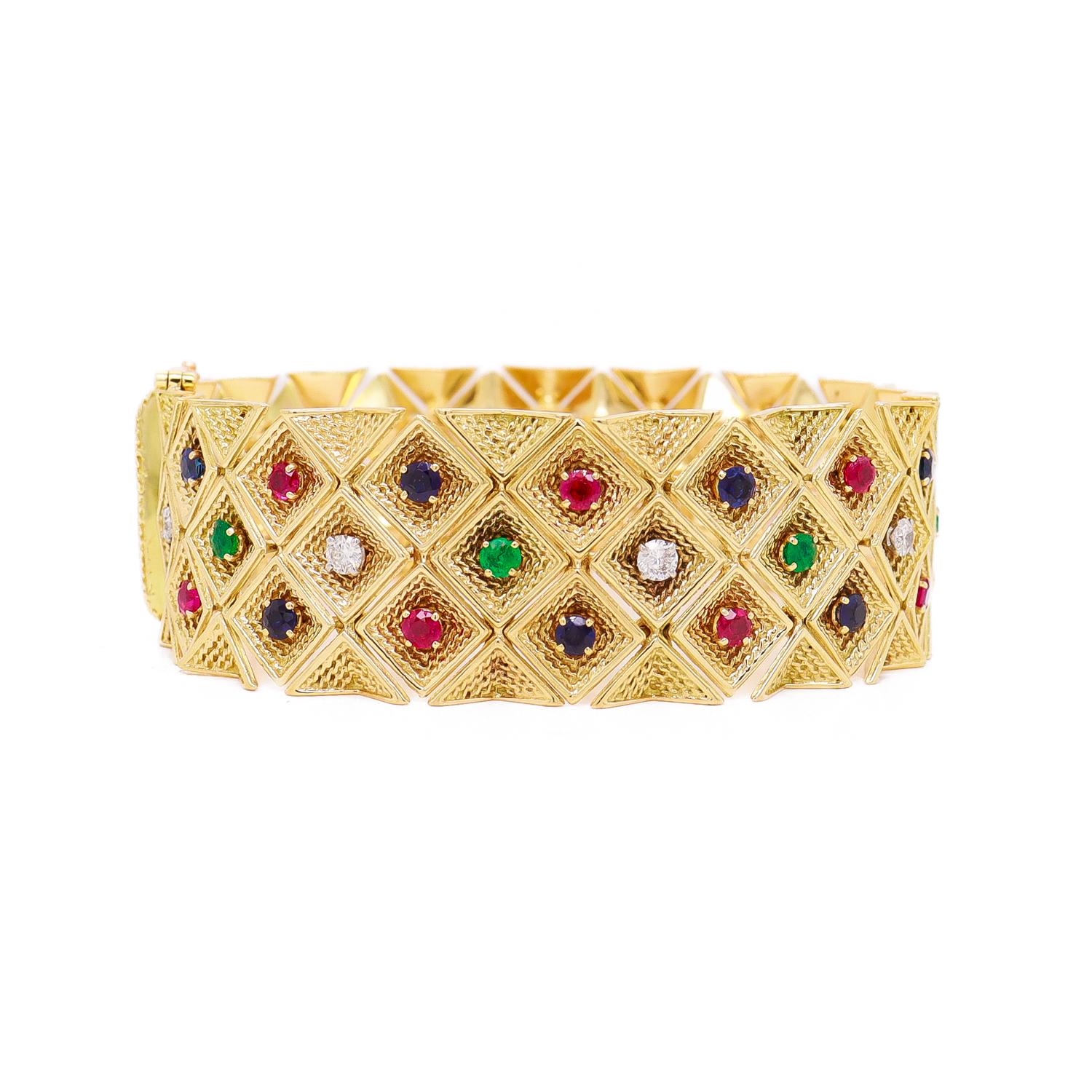 Bracelet en or et pierres multiples signé Gubelin L'Enfant 18K Attribué en vente 1