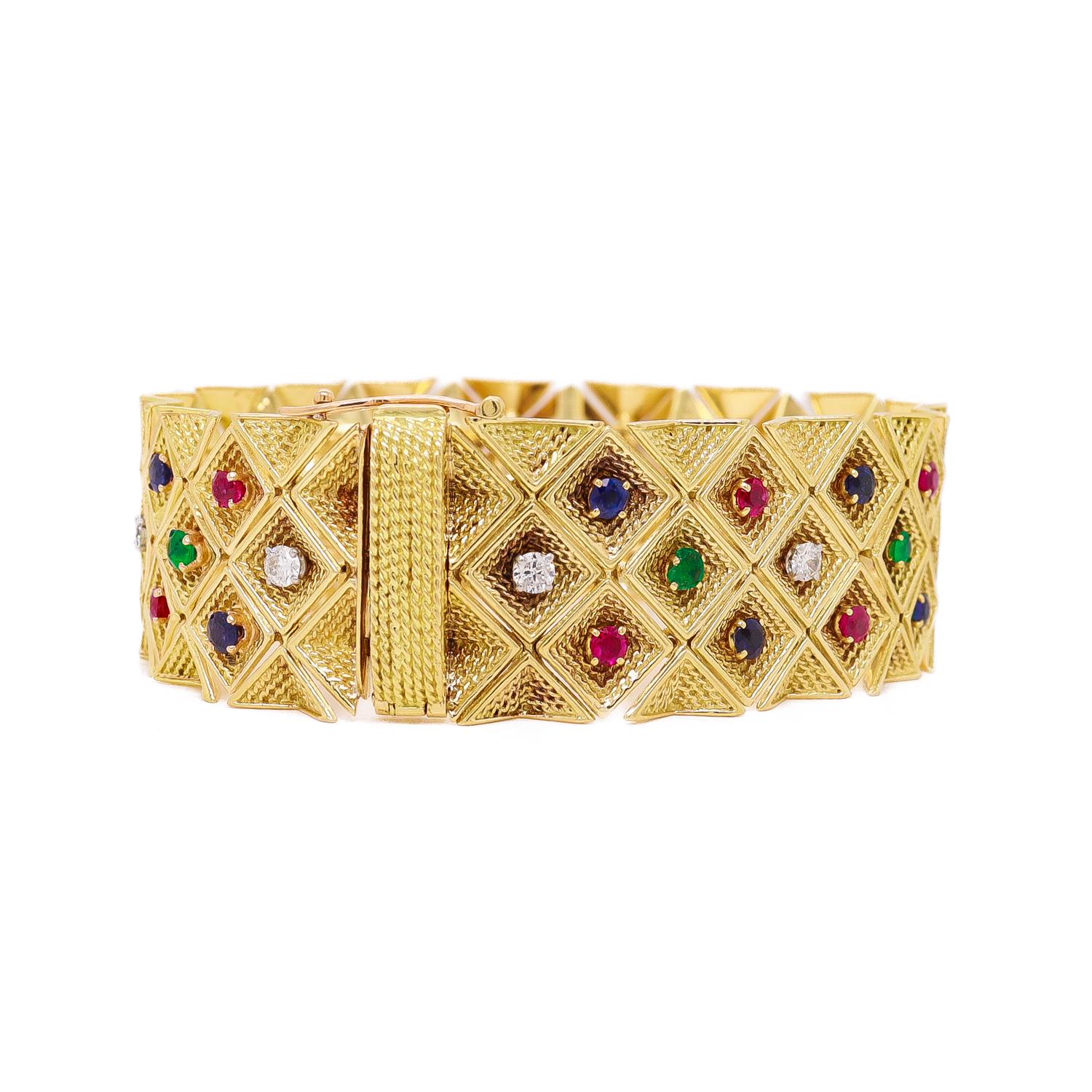 Bracelet en or et pierres multiples signé Gubelin L'Enfant 18K Attribué en vente 2