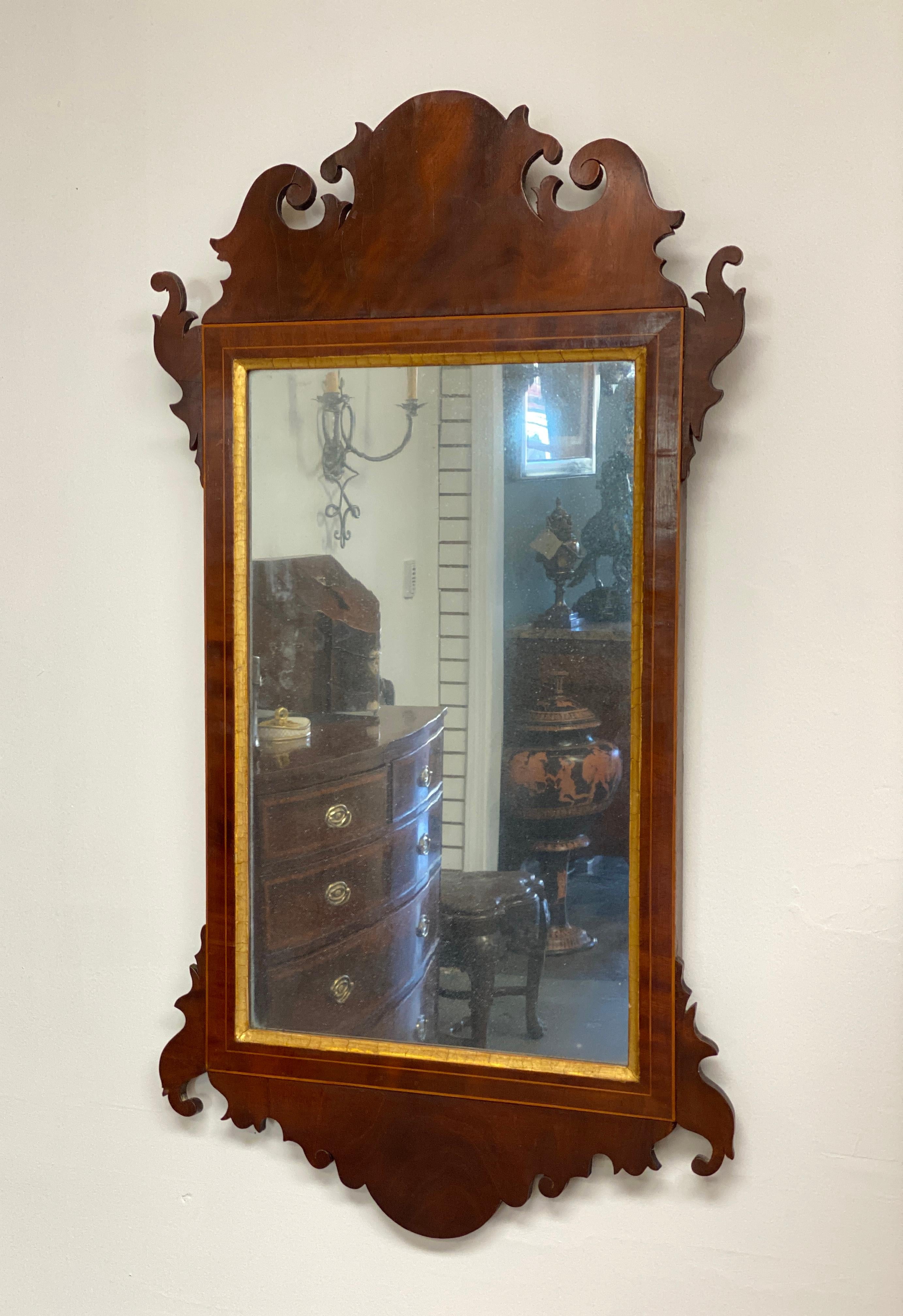 Signed 18th Century Federal Chippendale Mirror with Part 6