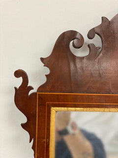 Signed 18th Century Federal Chippendale Mirror with Part