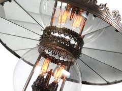 Signed 1901 Humphrey Gas Lamp With Frink Mirrored Shade