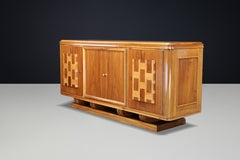 Signed 1939 French Art Deco Walnut Sideboard by Robert Muller Strasbourg France