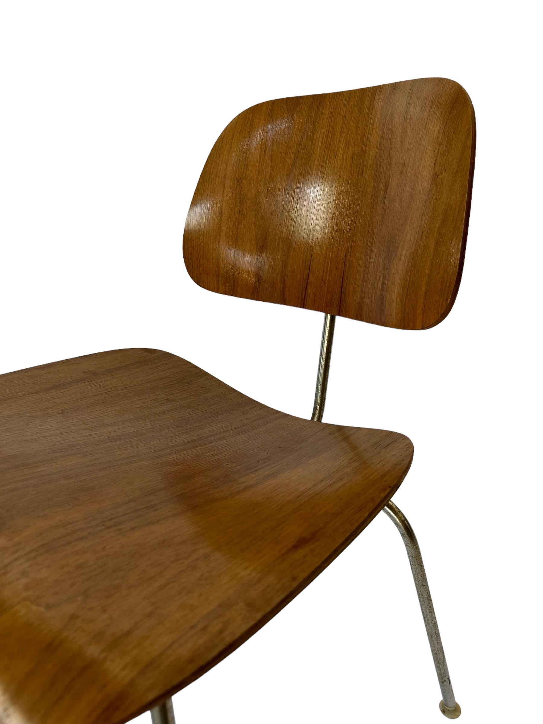 Mid-Century Modern Signed 1950s Herman Miller Eames DCM Dining Chair in Ash For Sale