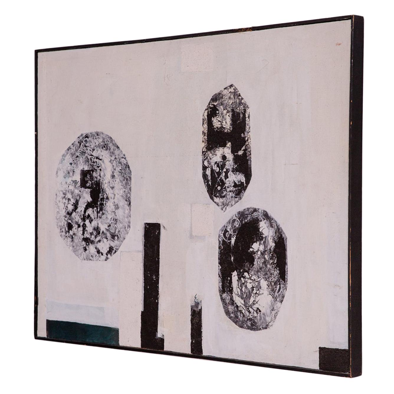 Signed 1960's Monochromatic Abstract Painting