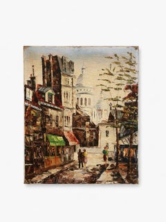Vintage Impasto Paris Street Painting by H. H. Matray, firmato nel 1962.