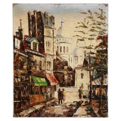 Vintage Impasto Paris Street Painting by H. H. Matray, firmato nel 1962.