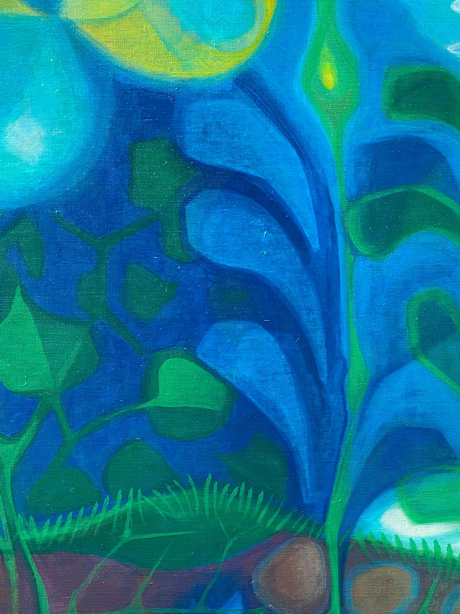 Signiert 1969 Großes Ölgemälde auf Leinwand „Abov and Below with Gnoms 2“ von Tommi Parzinger (Moderne der Mitte des Jahrhunderts) im Angebot