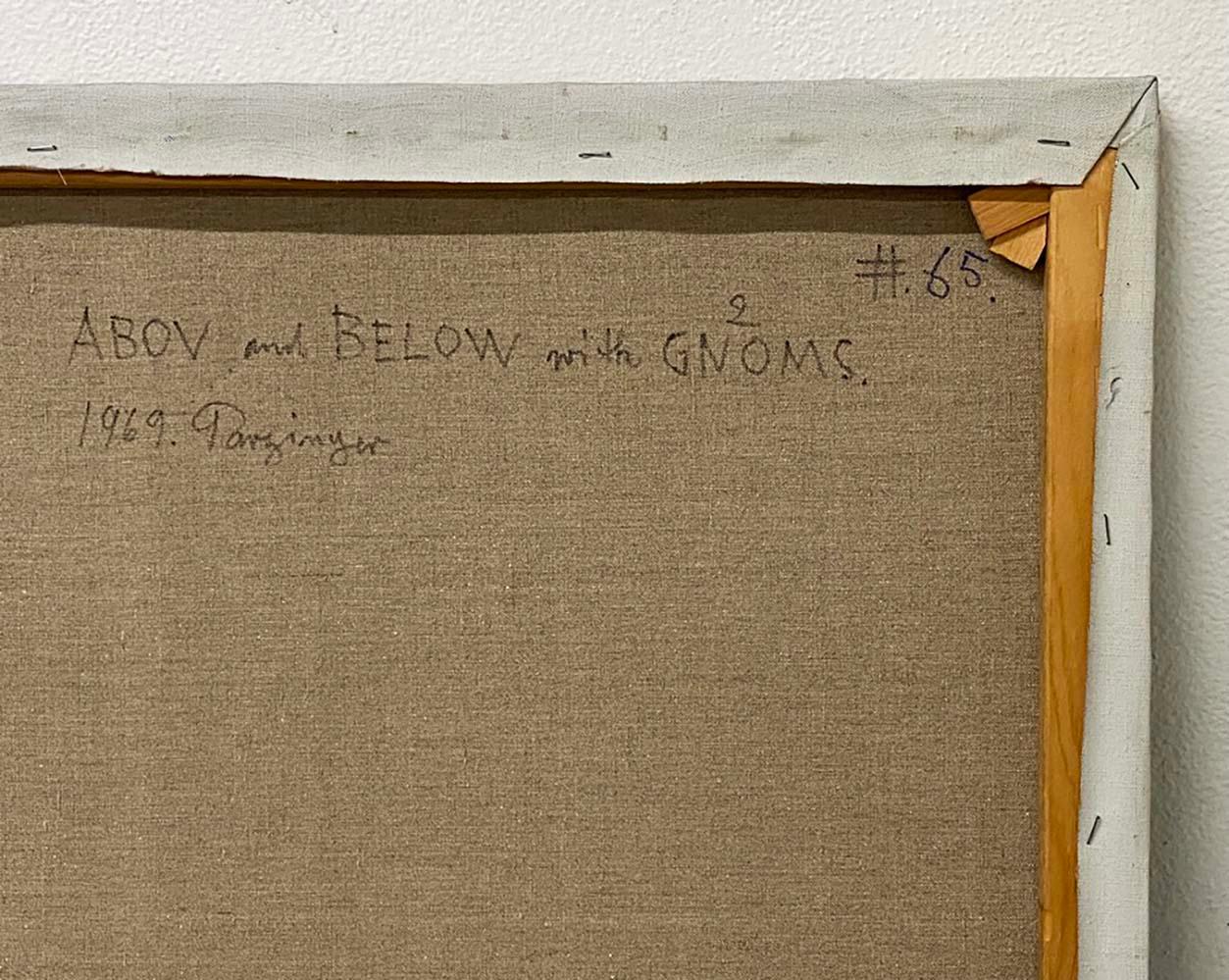 Signiert 1969 Großes Ölgemälde auf Leinwand „Abov and Below with Gnoms 2“ von Tommi Parzinger (Mitte des 20. Jahrhunderts) im Angebot