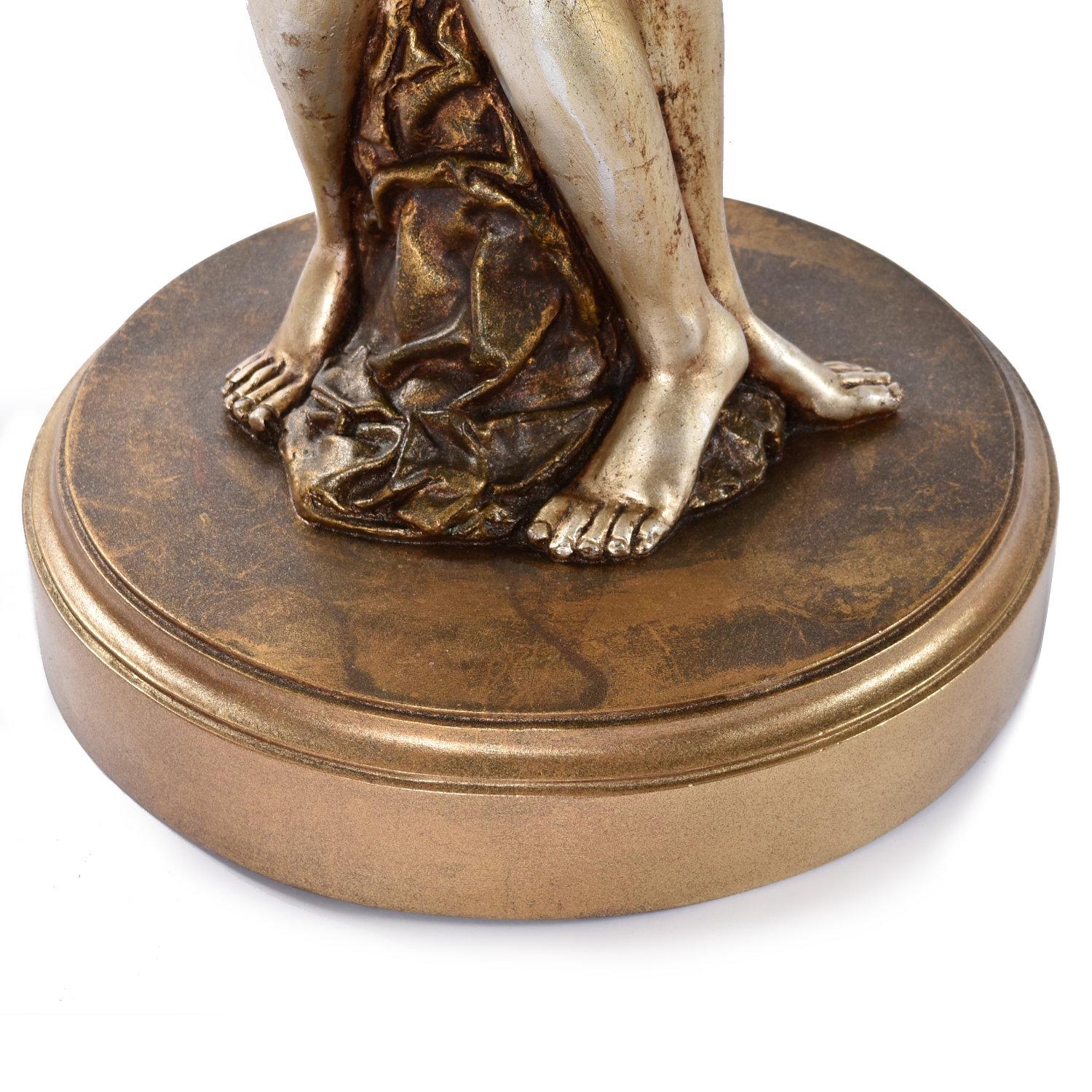 1972 French Studio A.R.P. Painted Neoclassical Figural Pedestal Side Table For Sale 2