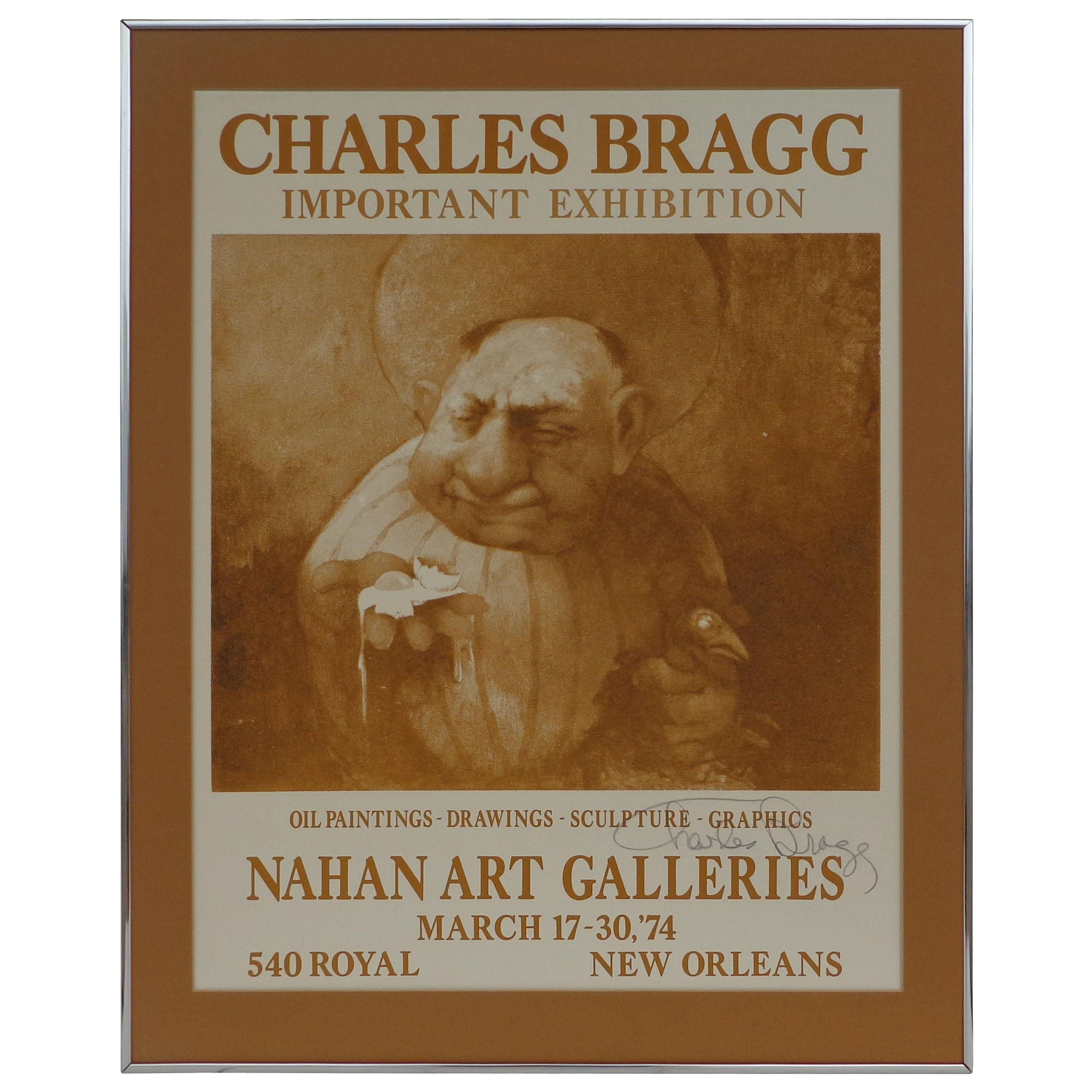 Signiertes 1974 Charles Bragg New Orleans „“Important Exhibition“-Poster
