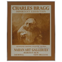 Used Signed 1974 Charles Bragg New Orleans "Important Exhibition" Poster