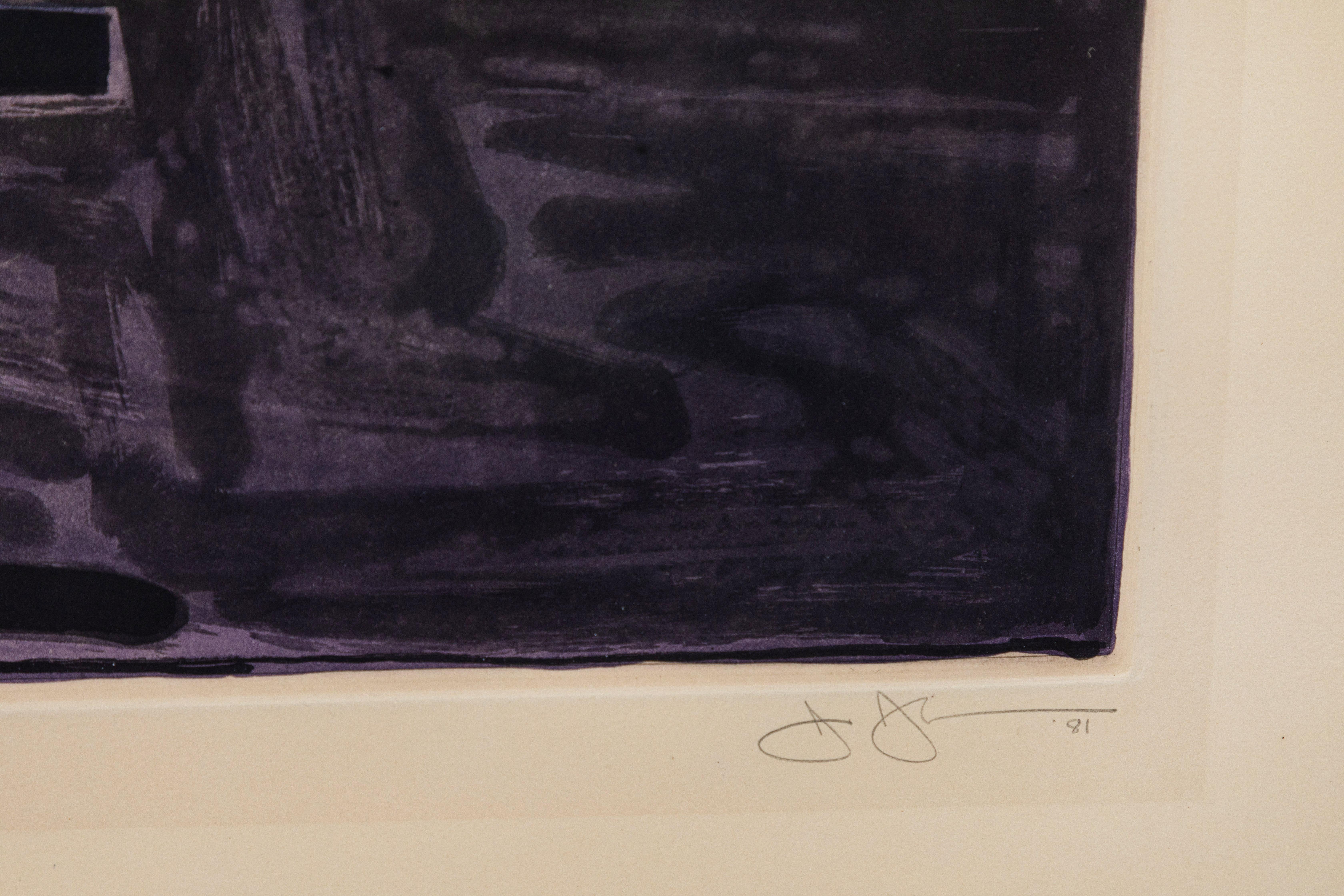 Américain Signé, 1981, Jasper Johns Aquatint en vente