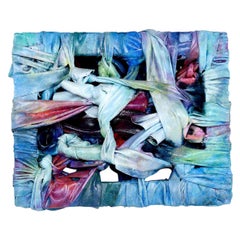 Signed 1991 Post-Modern Acrylic Over Vinyl Textile Fiber Art