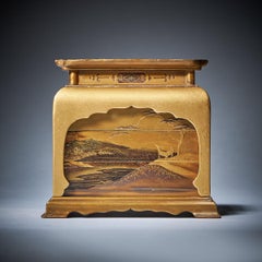 Signed Mid 19th C. Edo/Meiji Period Miniature Lacquer Stacking Cabinet, Japan