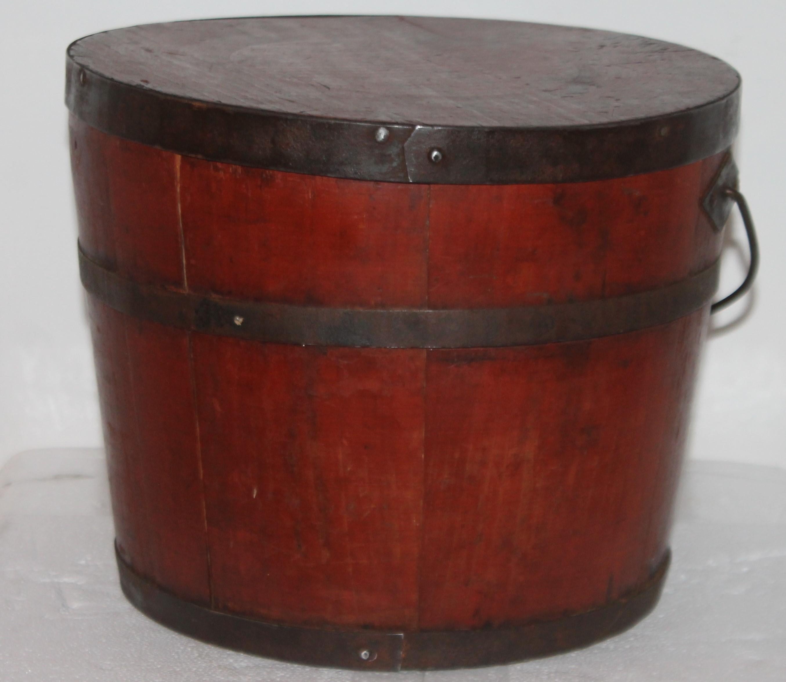 Hand-Crafted Signed 19th Century Shaker Painted Bucket