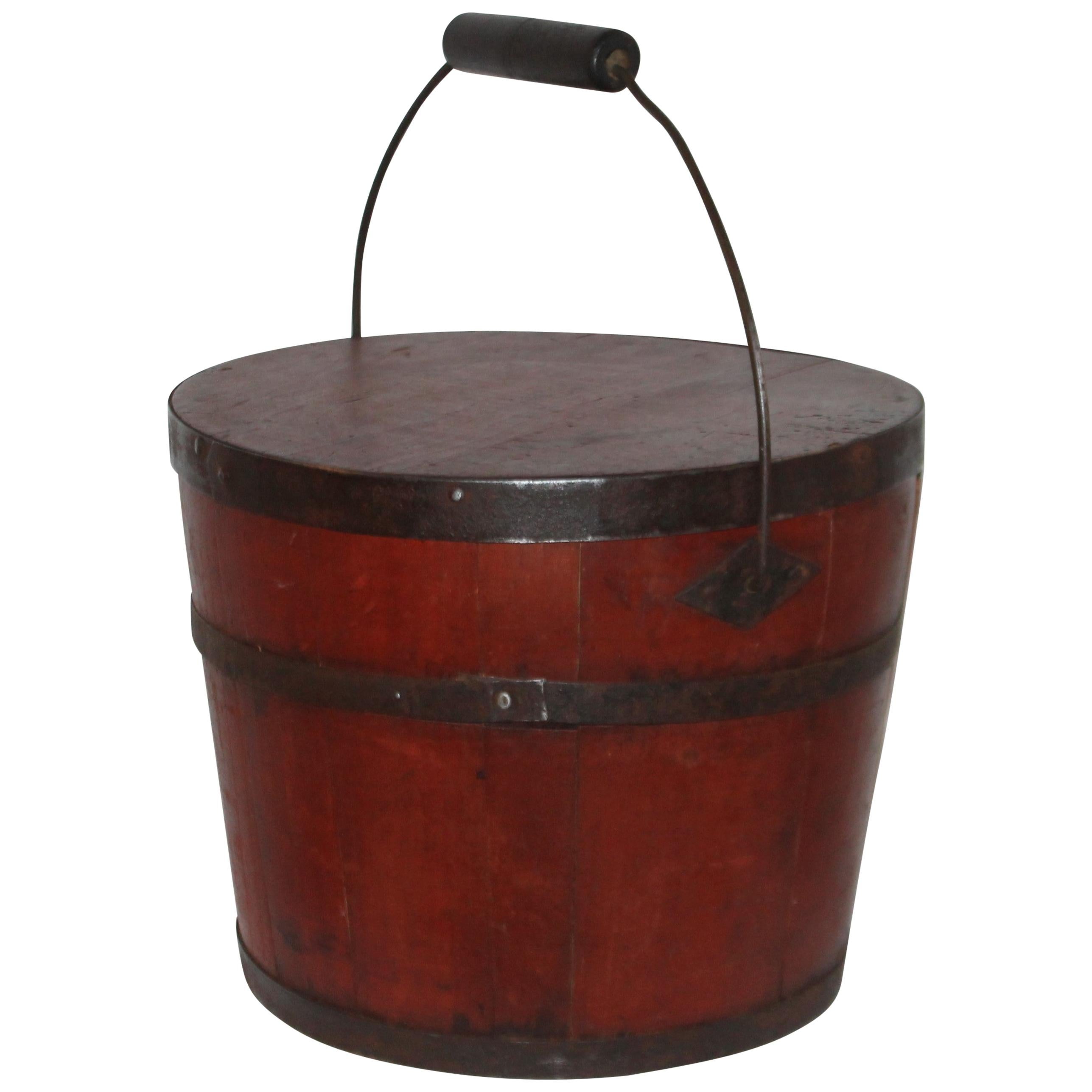 Signed 19th Century Shaker Painted Bucket