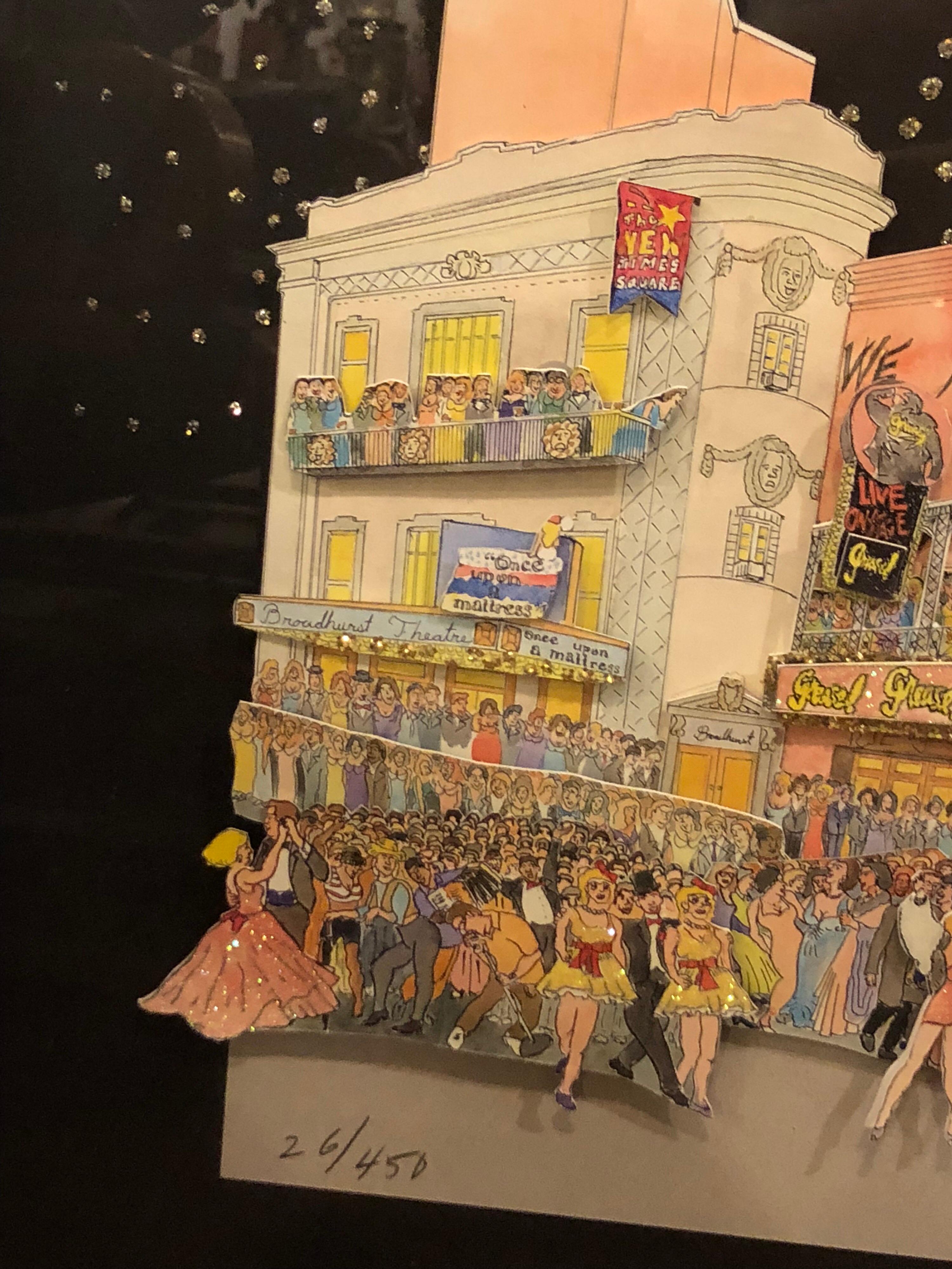 Glass Signed 3 D Art of Broadway by McCue