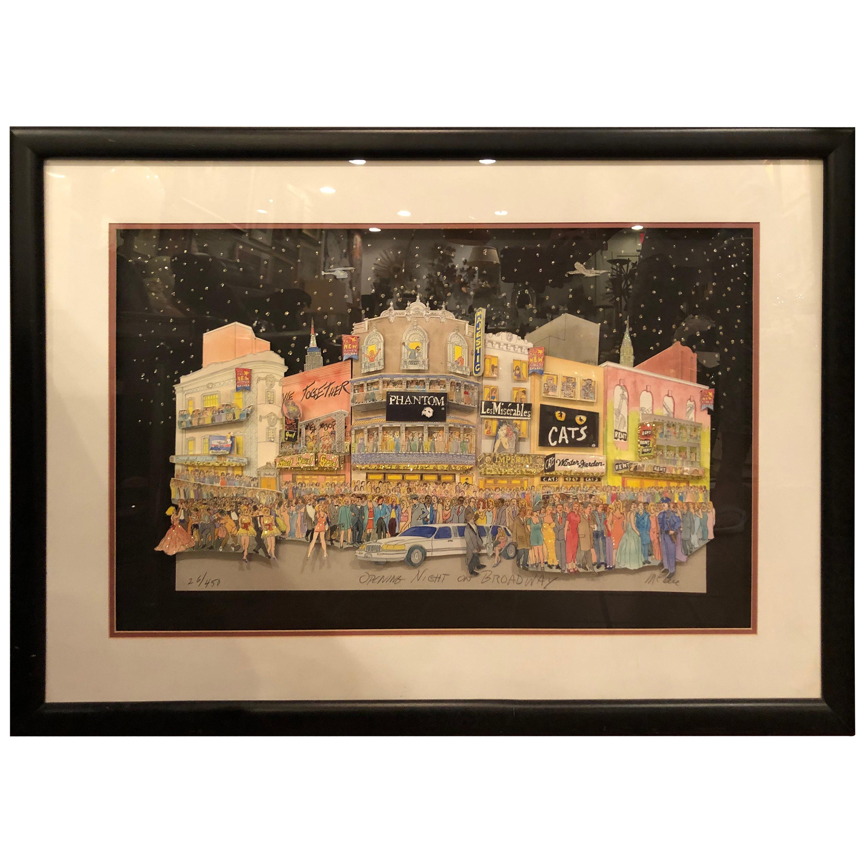 Signed 3 D Art of Broadway by McCue