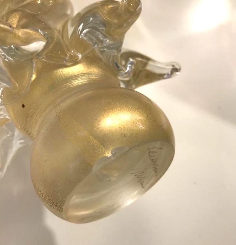 Signiert 3 Italienische Vintage Gold Bernstein Rot Murano Glas Weihnachtsbaum Skulpturen im Angebot 4