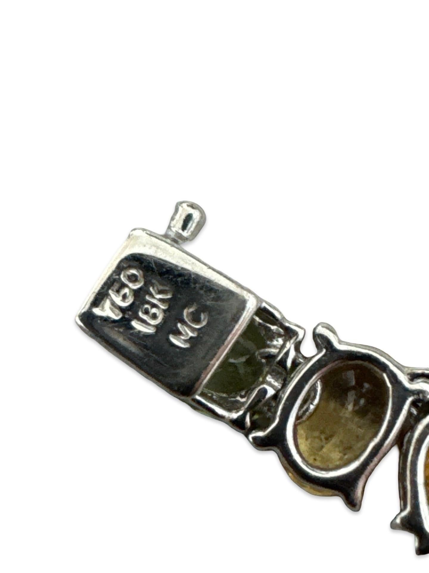 Signiert 80ctw natürlichen Multi-Color Saphir Regenbogen Spektrum Riviera Halskette 18k im Angebot 7