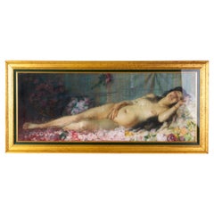 Signed. A. Restif Late 19th Century Large French Pastel Nude "Rêverie" 