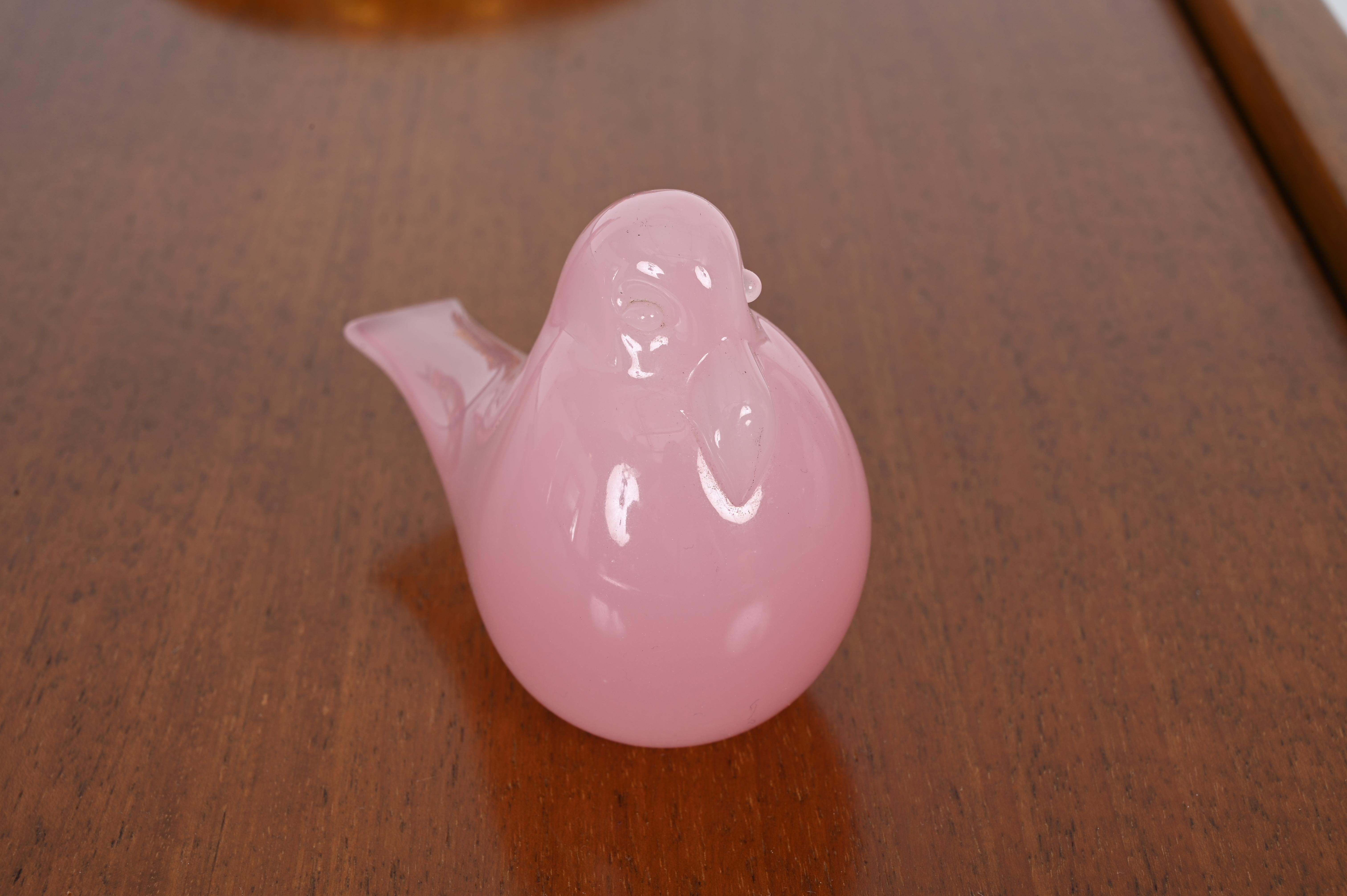 Signiert A. Seguso Paar rosa Murano-Glas-Vogelskulpturen, Italien 1960er Jahre im Angebot 4