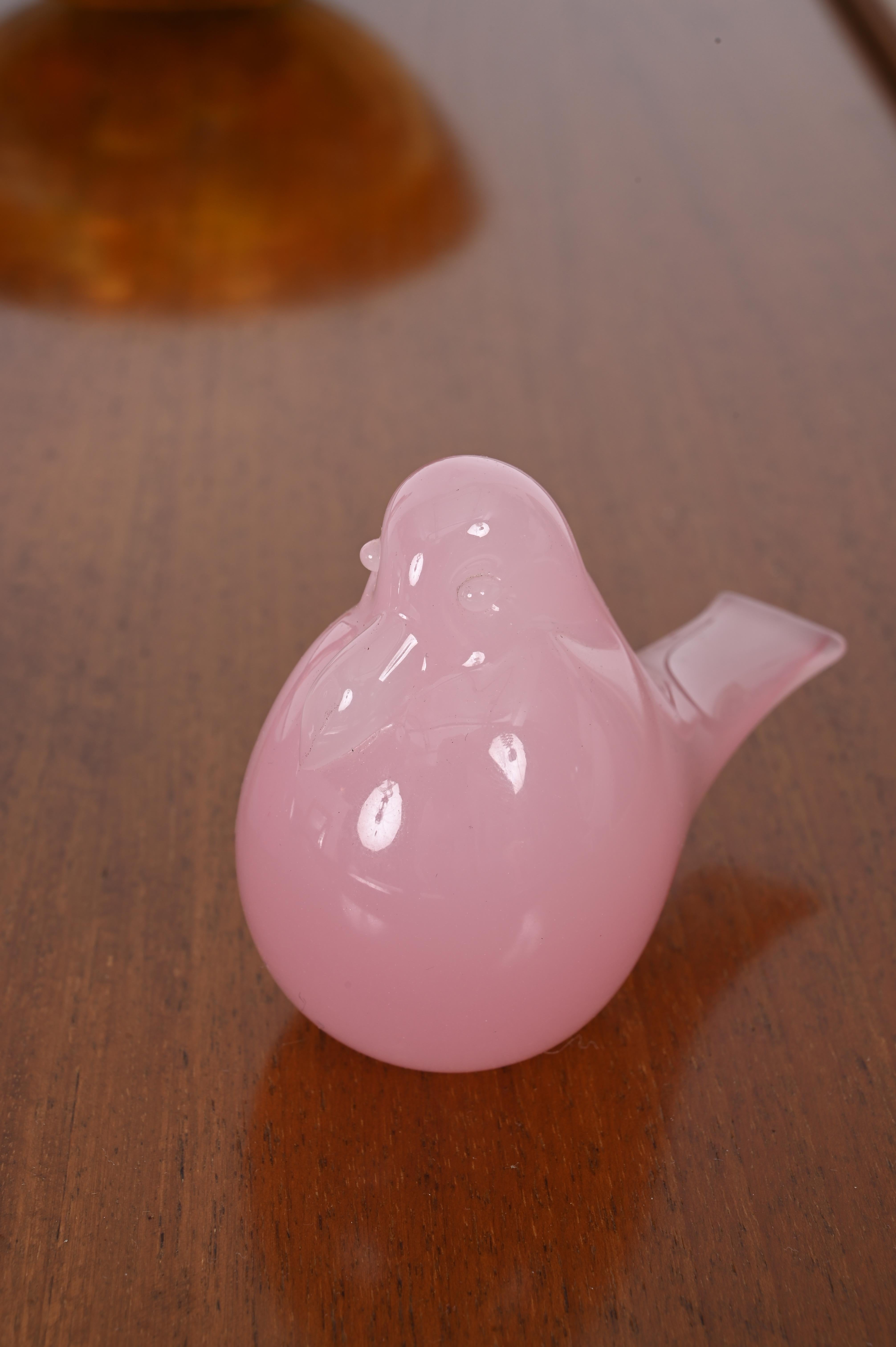 Signiert A. Seguso Paar rosa Murano-Glas-Vogelskulpturen, Italien 1960er Jahre im Zustand „Gut“ im Angebot in Roma, IT