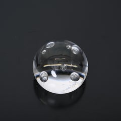 Signed A. Seguso Spherical Paperweight in Murano Bubble Glass, Italy 1960s