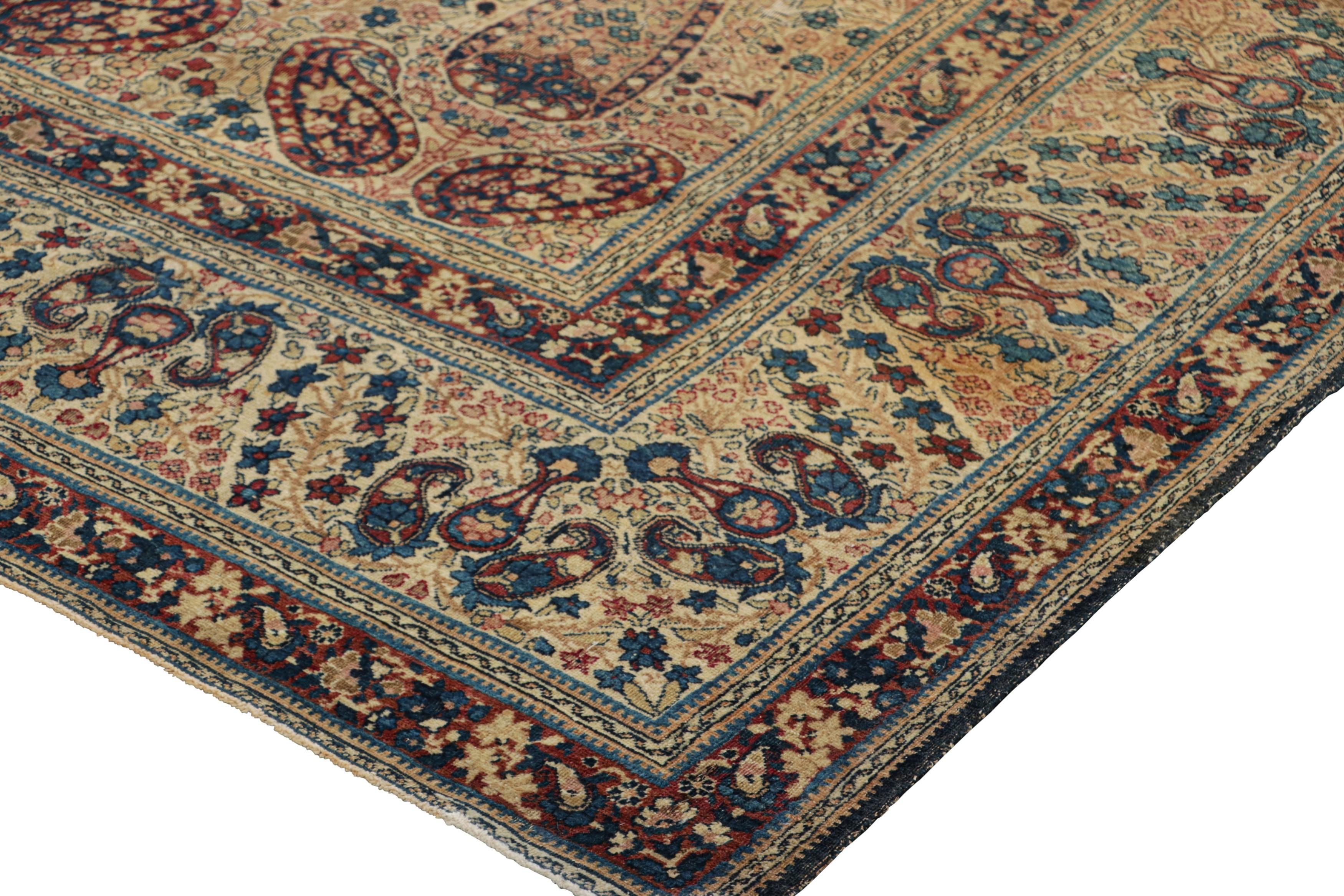 Wool Signed Aboul Ghasem Kermani Antique Persian Rug with Paisleys  Rug & Kilim For Sale