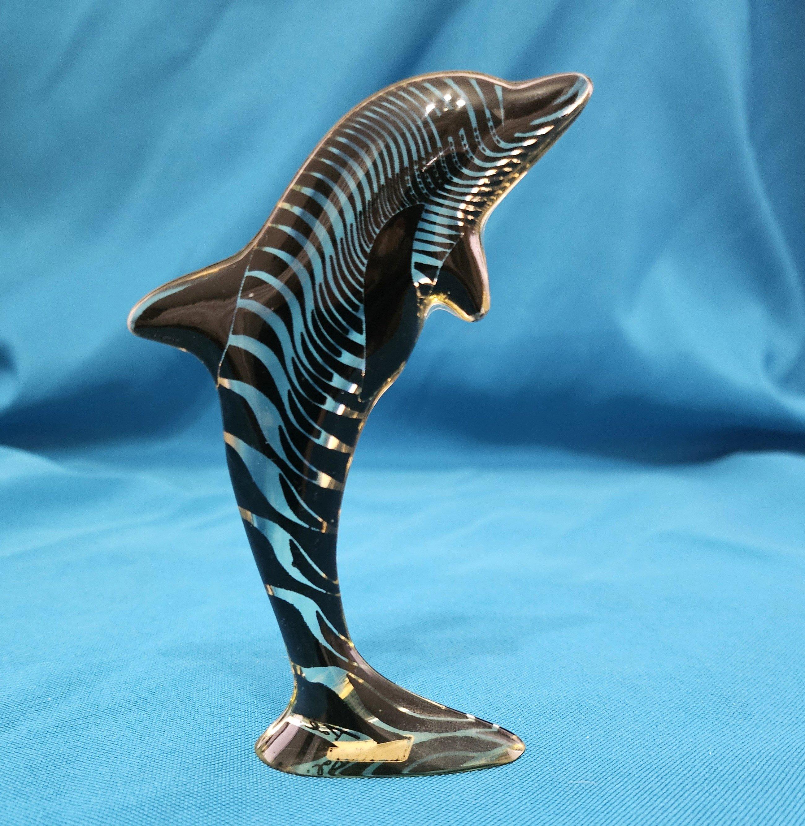 Escultura Delfín Lucite Firmada Abraham Palatnik - Op Art REBAJAS Brasileño en venta
