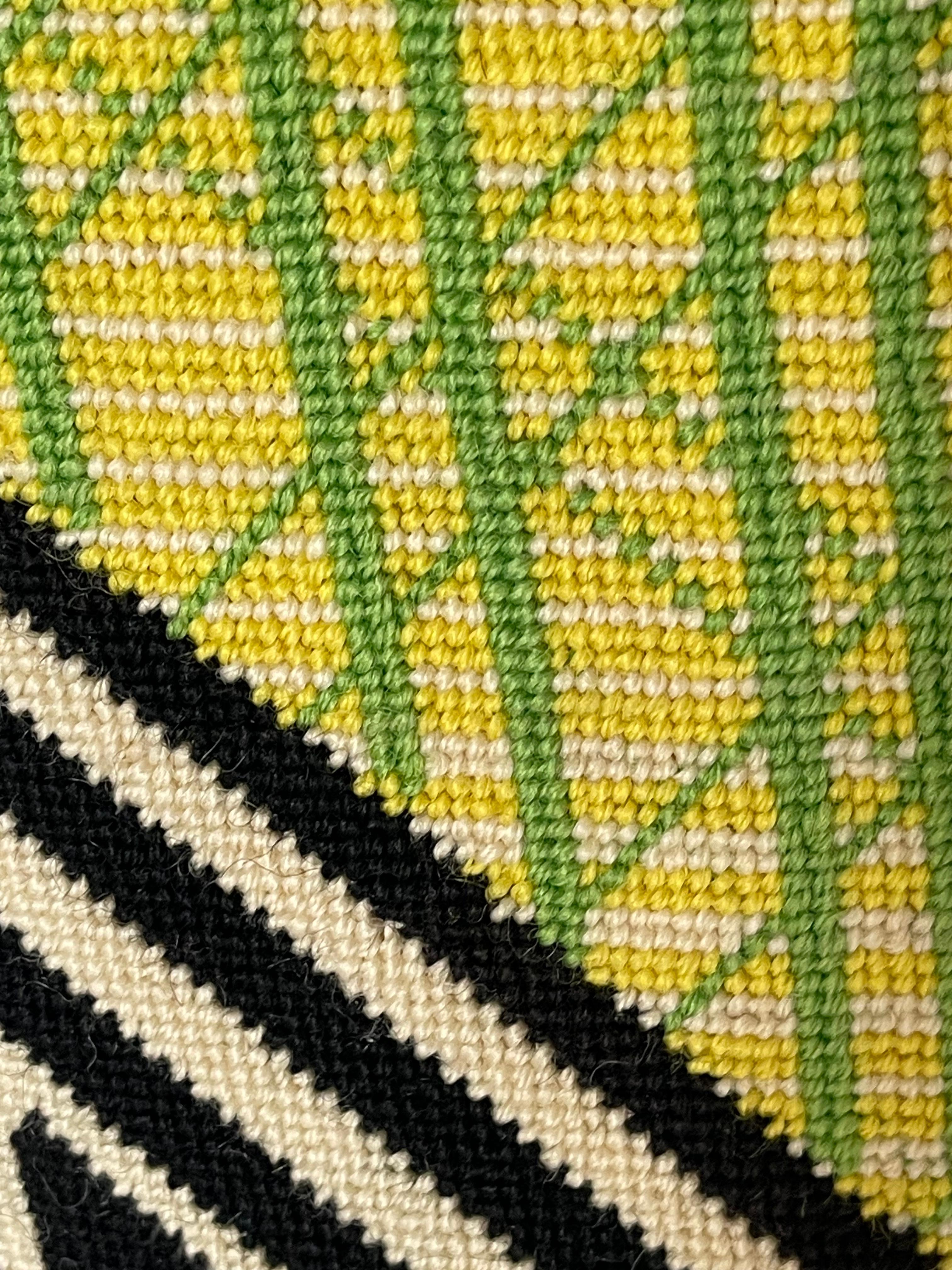 Signed Abstract Art Deco Handstitched  Pillow In Good Condition For Sale In Boca Raton, FL