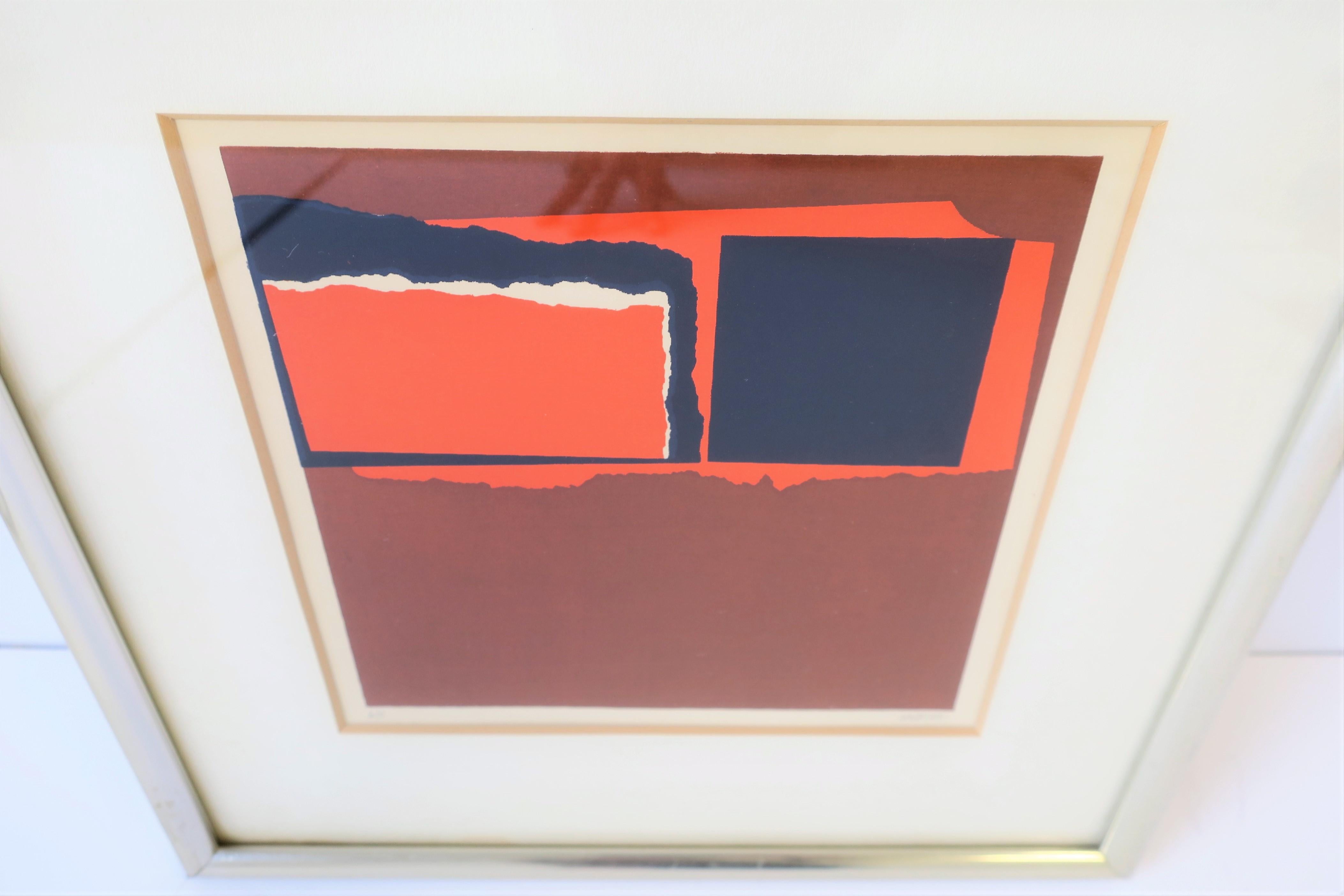Chrome Abstract Artwork Framed, Signed For Sale