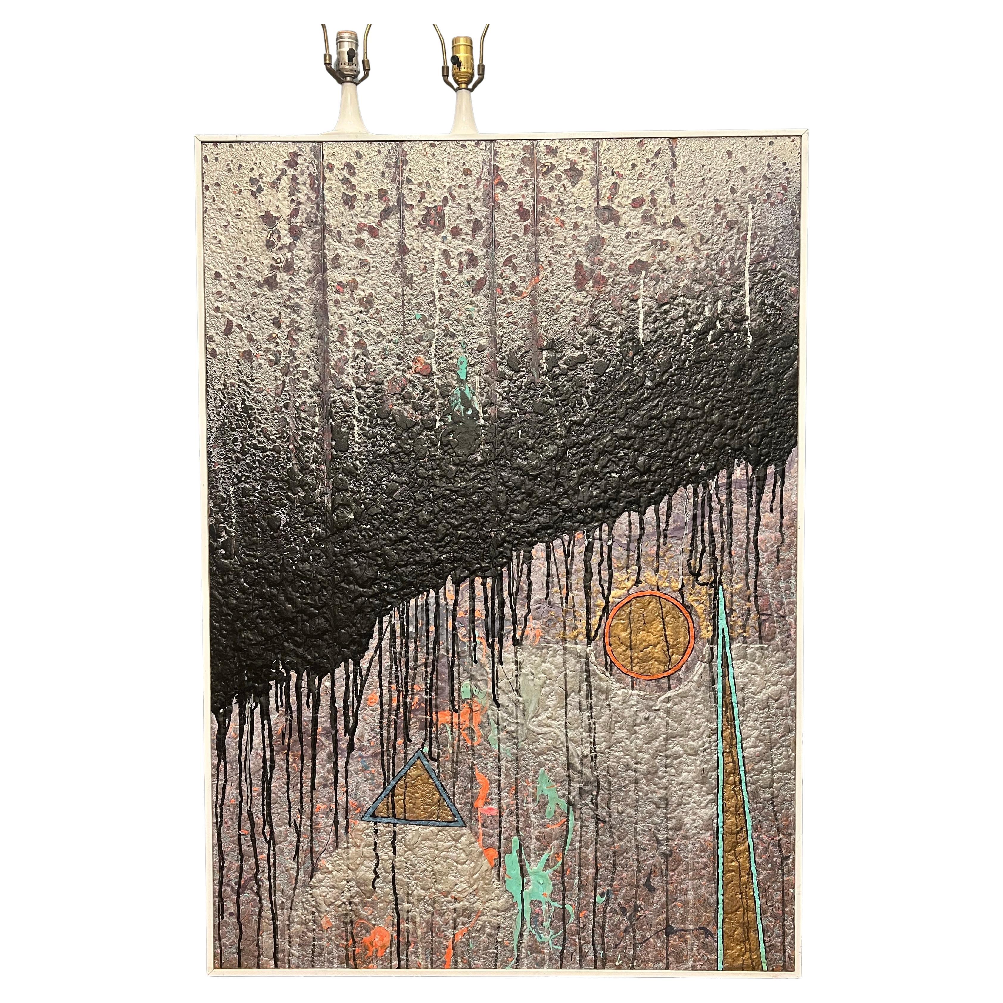 Signed Abstract Contemporary California Art Bradley Begent Mystic Geometric For Sale